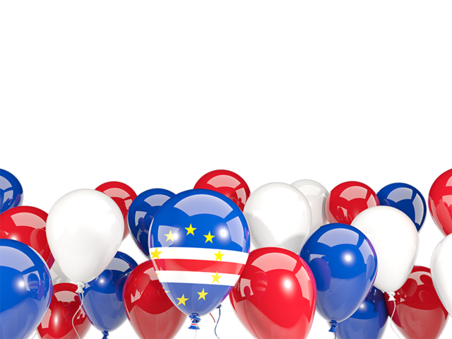 Balloons bottom frame. Download flag icon of Cape Verde at PNG format