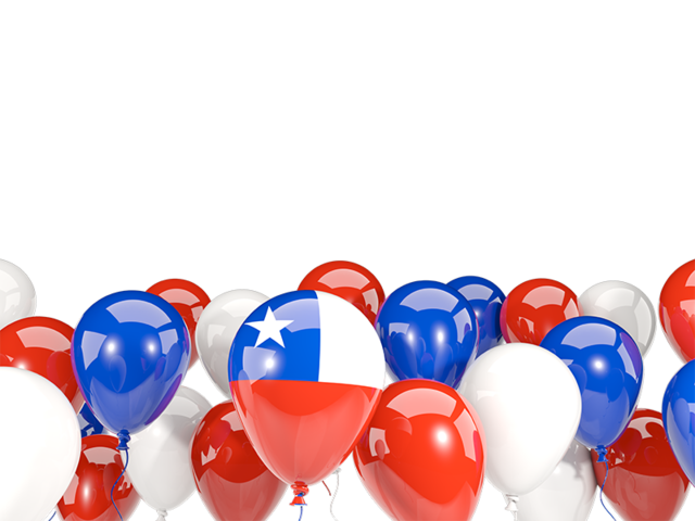 Balloons bottom frame. Download flag icon of Chile at PNG format
