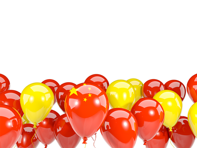 Balloons bottom frame. Download flag icon of China at PNG format