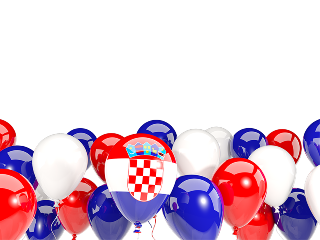 Balloons bottom frame. Download flag icon of Croatia at PNG format
