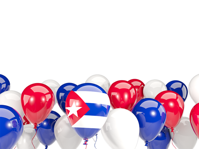 Balloons bottom frame. Download flag icon of Cuba at PNG format