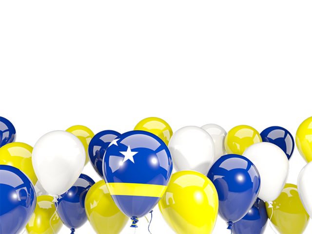 Balloons bottom frame. Download flag icon of Curacao at PNG format
