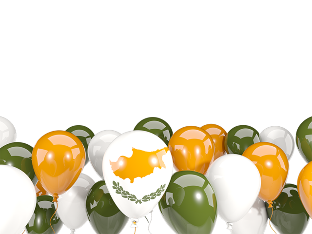 Balloons bottom frame. Download flag icon of Cyprus at PNG format