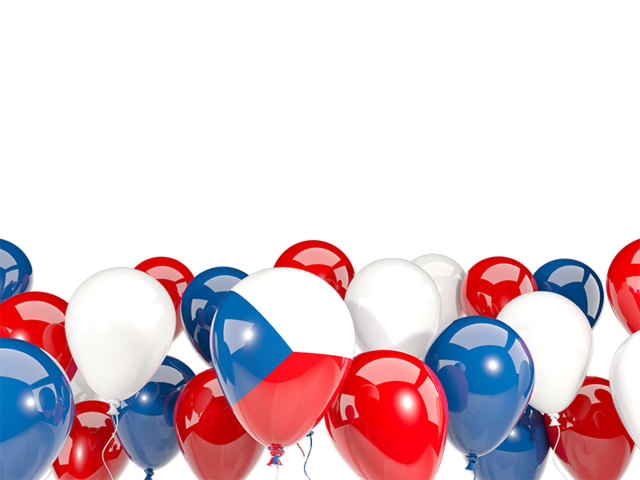 Balloons bottom frame. Download flag icon of Czech Republic at PNG format