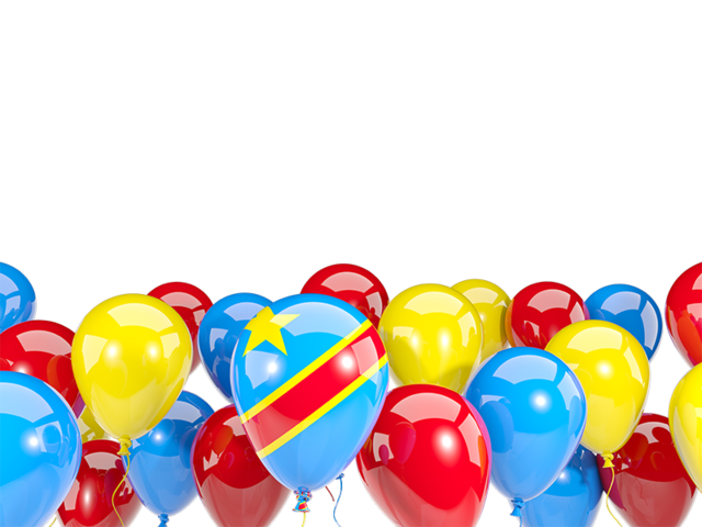 Balloons bottom frame. Download flag icon of Democratic Republic of the Congo at PNG format