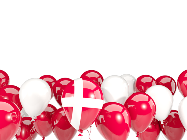 Balloons bottom frame. Download flag icon of Denmark at PNG format