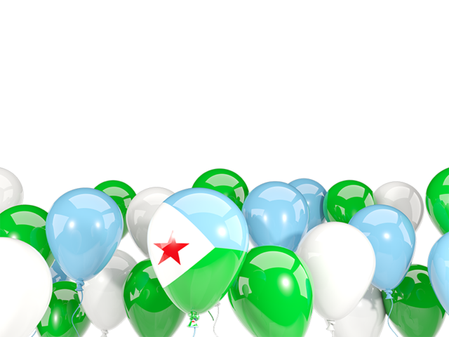 Balloons bottom frame. Download flag icon of Djibouti at PNG format