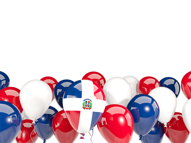 Balloons bottom frame. Download flag icon of Dominican Republic at PNG format