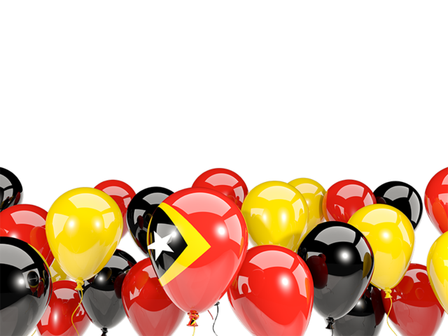 Balloons bottom frame. Download flag icon of East Timor at PNG format