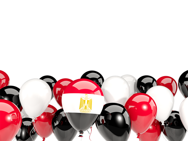 Balloons bottom frame. Download flag icon of Egypt at PNG format