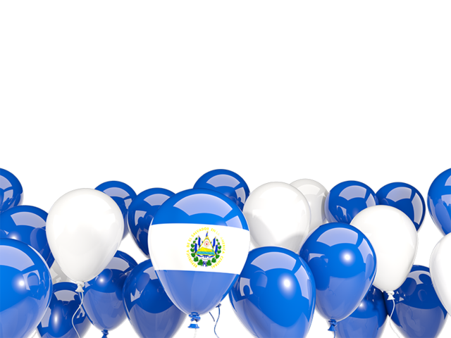 Balloons bottom frame. Download flag icon of El Salvador at PNG format