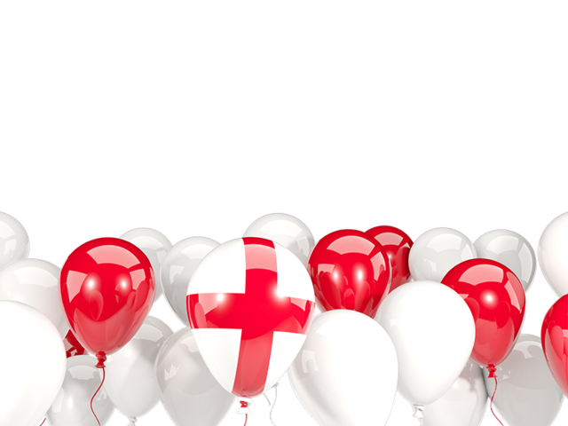 Balloons bottom frame. Download flag icon of England at PNG format