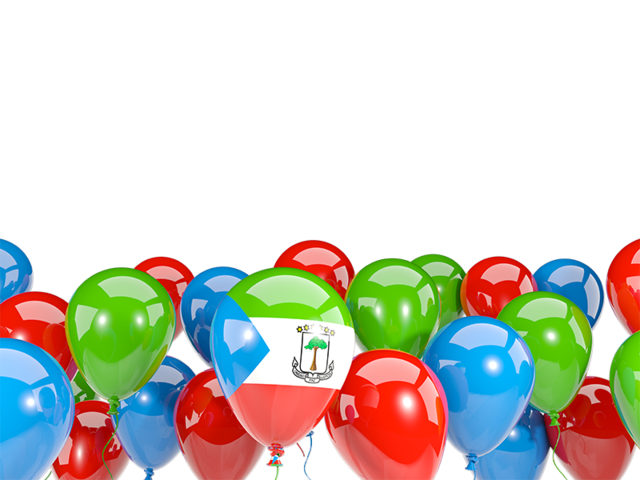 Balloons bottom frame. Download flag icon of Equatorial Guinea at PNG format