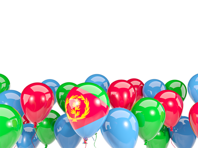 Balloons bottom frame. Download flag icon of Eritrea at PNG format