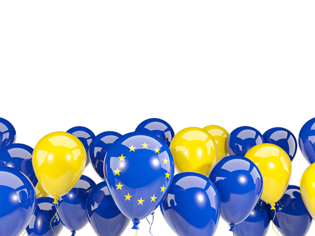 Balloons bottom frame. Download flag icon of European Union at PNG format