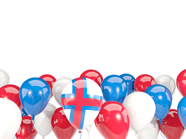 Balloons bottom frame. Download flag icon of Faroe Islands at PNG format