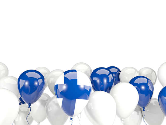 Balloons bottom frame. Download flag icon of Finland at PNG format