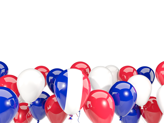 Balloons bottom frame. Download flag icon of France at PNG format