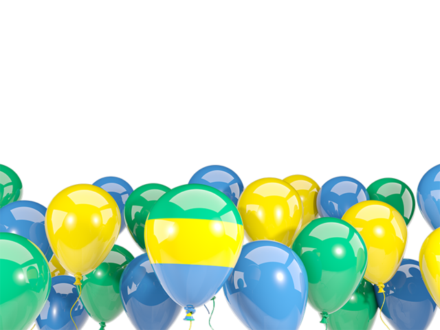 Balloons bottom frame. Download flag icon of Gabon at PNG format