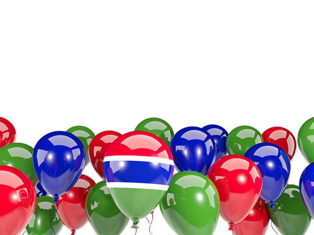 Balloons bottom frame. Download flag icon of Gambia at PNG format