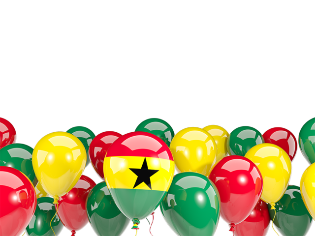 Balloons bottom frame. Download flag icon of Ghana at PNG format