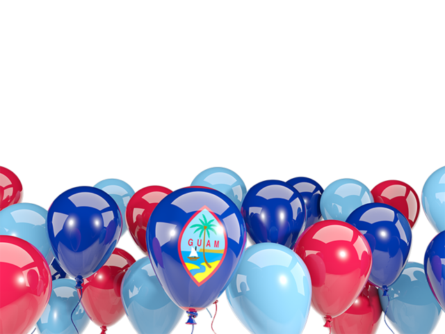 Balloons bottom frame. Download flag icon of Guam at PNG format