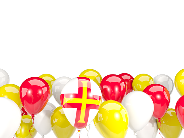 Balloons bottom frame. Download flag icon of Guernsey at PNG format