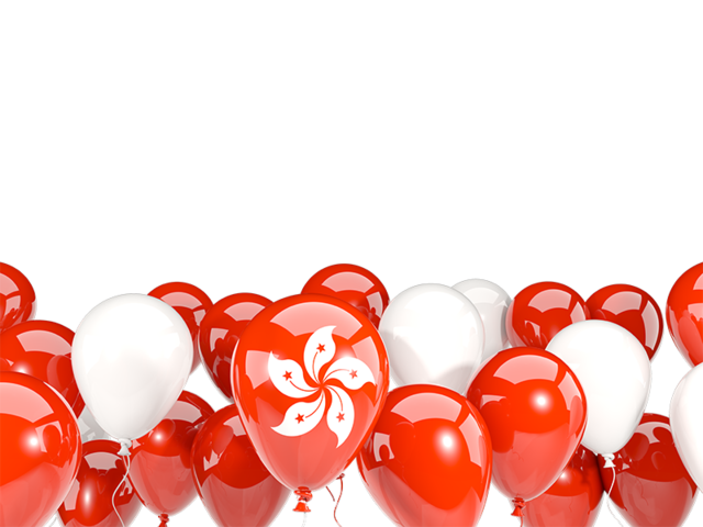 Balloons bottom frame. Download flag icon of Hong Kong at PNG format