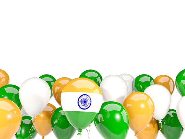 Balloons bottom frame. Download flag icon of India at PNG format