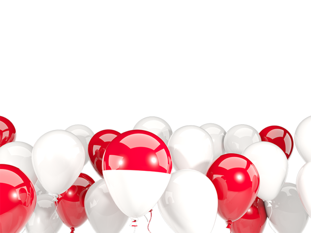 Balloons bottom frame. Download flag icon of Indonesia at PNG format