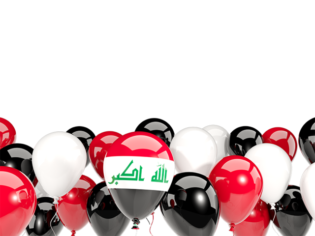 Balloons bottom frame. Download flag icon of Iraq at PNG format