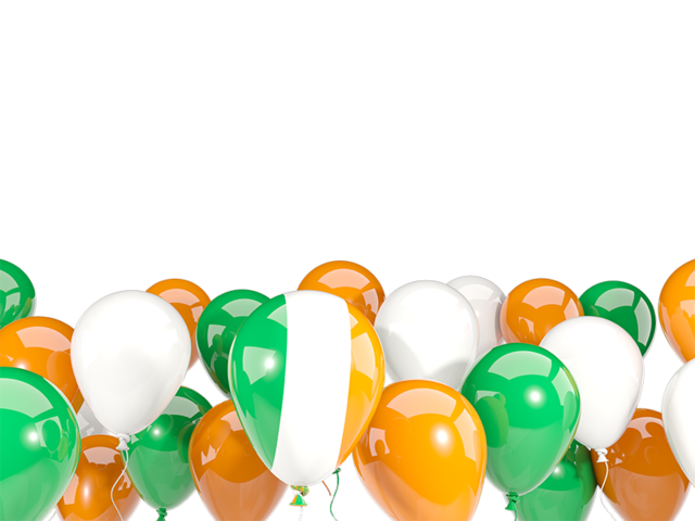 Balloons bottom frame. Download flag icon of Ireland at PNG format