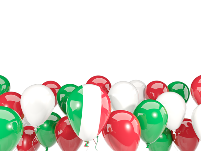Balloons bottom frame. Download flag icon of Italy at PNG format