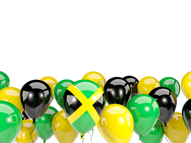 Balloons bottom frame. Download flag icon of Jamaica at PNG format