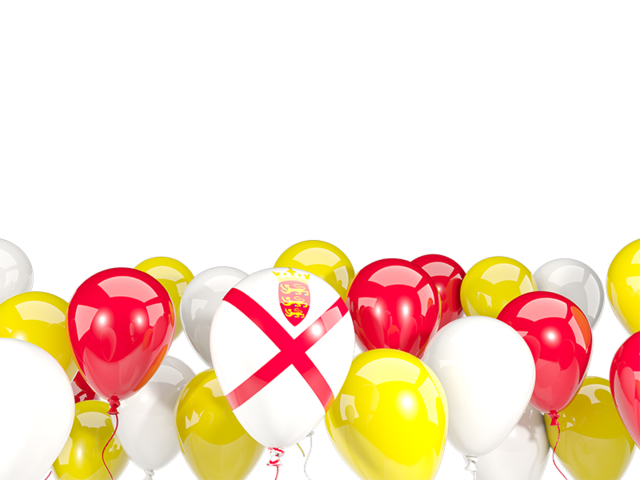 Balloons bottom frame. Download flag icon of Jersey at PNG format