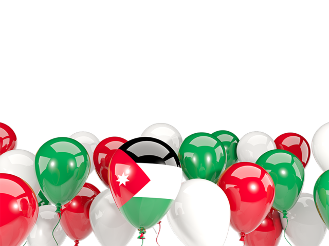 Balloons bottom frame. Download flag icon of Jordan at PNG format