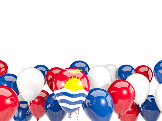 Balloons bottom frame. Download flag icon of Kiribati at PNG format