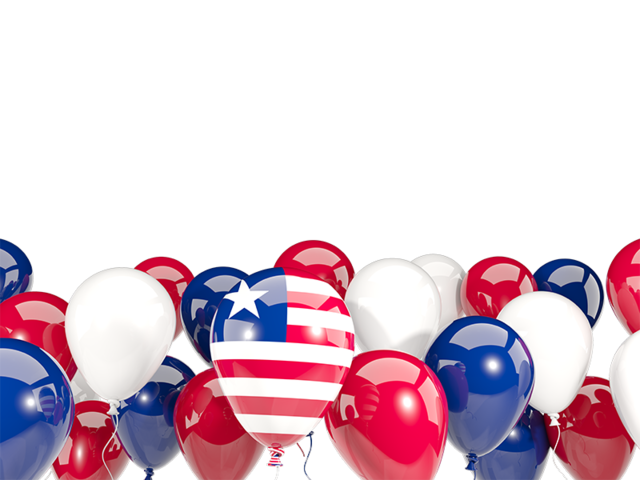 Balloons bottom frame. Download flag icon of Liberia at PNG format