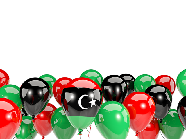 Balloons bottom frame. Download flag icon of Libya at PNG format