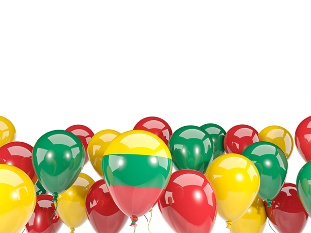 Balloons bottom frame. Download flag icon of Lithuania at PNG format
