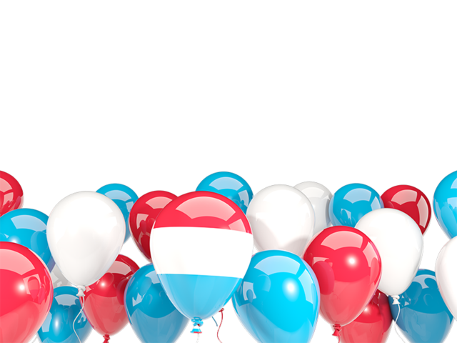 Balloons bottom frame. Download flag icon of Luxembourg at PNG format