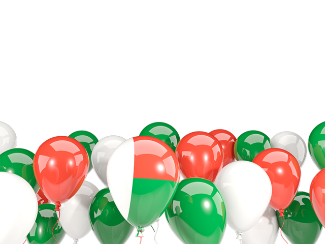 Balloons bottom frame. Download flag icon of Madagascar at PNG format
