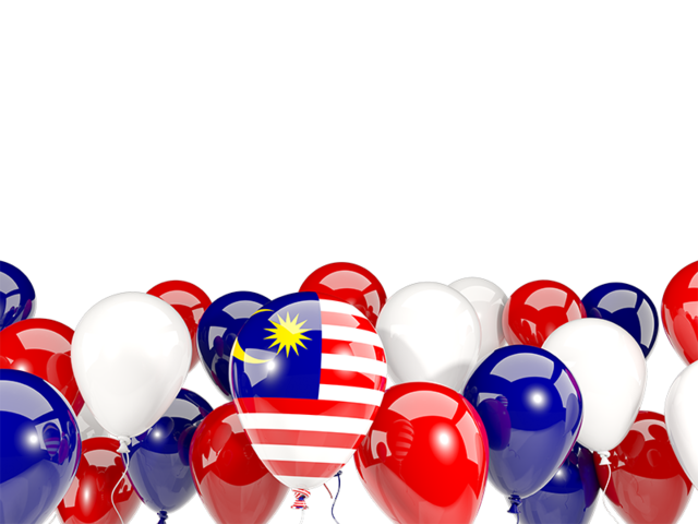 Balloons bottom frame. Download flag icon of Malaysia at PNG format