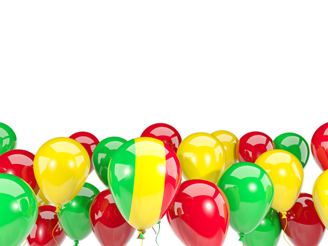 Balloons bottom frame. Download flag icon of Mali at PNG format