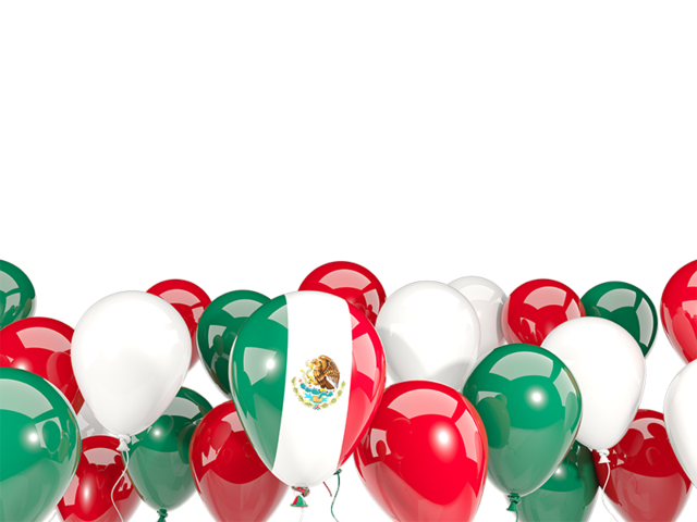 Balloons bottom frame. Download flag icon of Mexico at PNG format