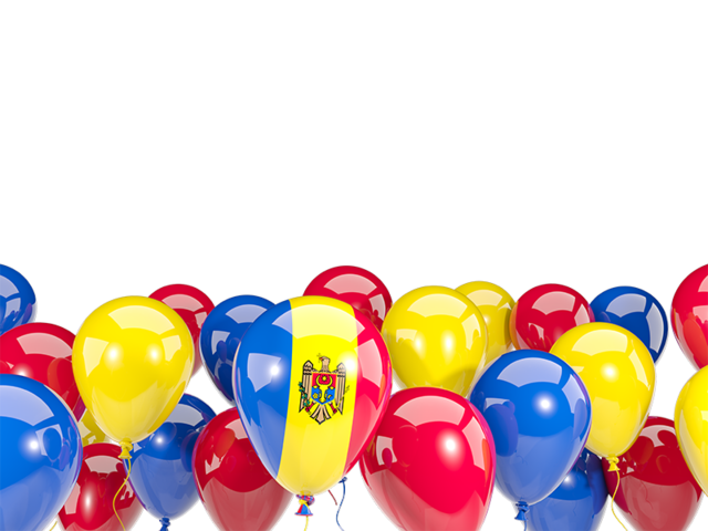 Balloons bottom frame. Download flag icon of Moldova at PNG format
