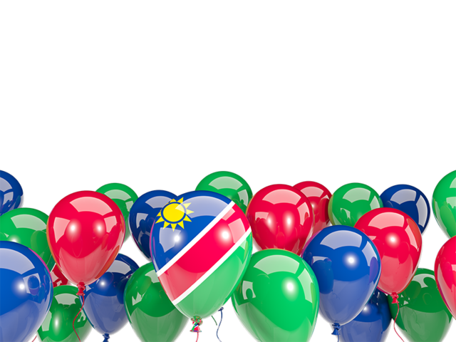 Balloons bottom frame. Download flag icon of Namibia at PNG format