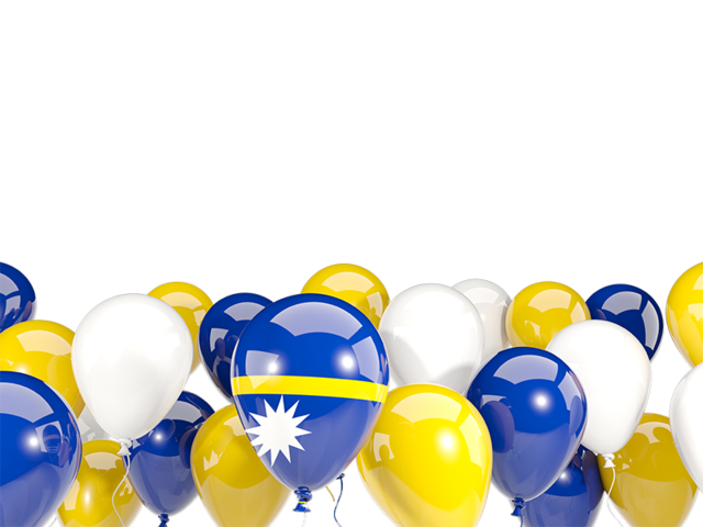 Balloons bottom frame. Download flag icon of Nauru at PNG format