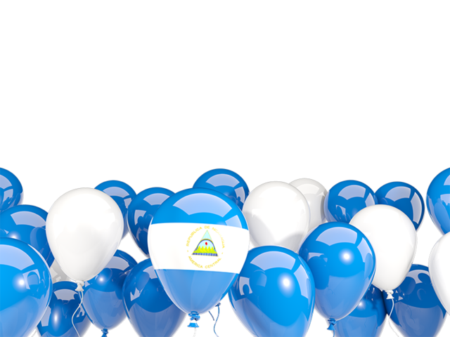 Balloons bottom frame. Download flag icon of Nicaragua at PNG format