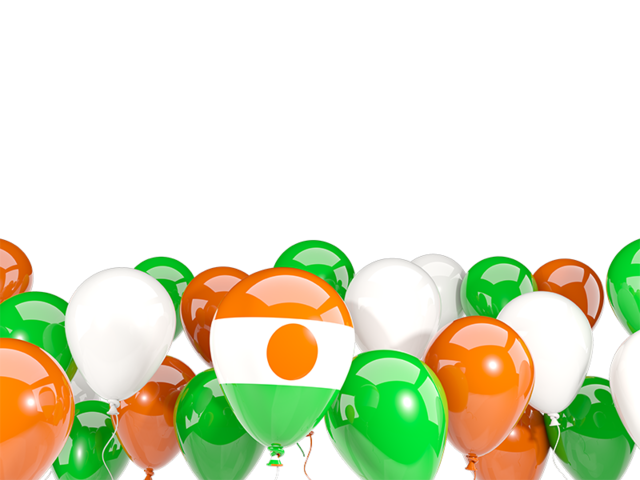 Balloons bottom frame. Download flag icon of Niger at PNG format